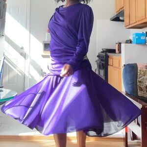 Elegant Purple Long Sleeve Dress